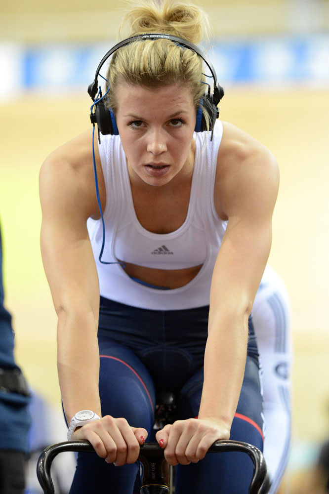 Becky James warms up, Track World Championships 2013, day four