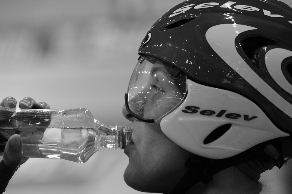 Having a drink, Track World Championships 2013, day five