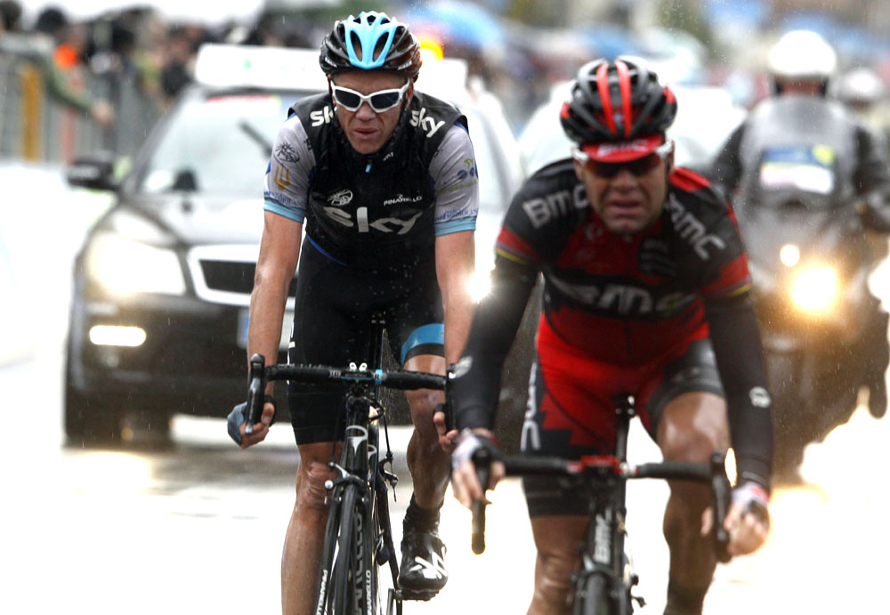 Chris Froome and Cadel Evans finish, Tirreno-Adriatico 2013, stage six
