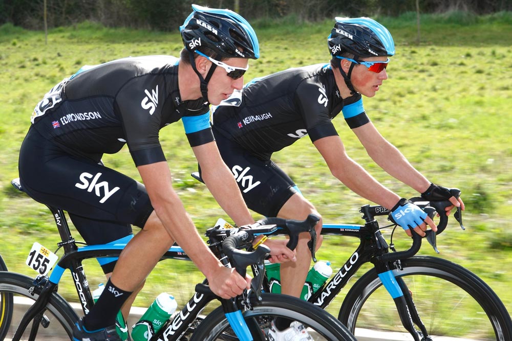 Josh Edmondson and Peter Kennaugh, Volta a Catalunya 2013, stage two Josh Edmondson and Peter Kennaugh, Volta a Catalunya 2013, stage two