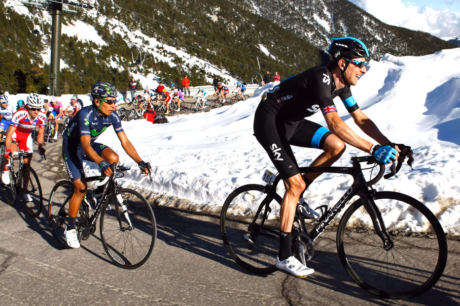 Bradley Wiggins and Nairo Quintana, Volta a Catalunya 2013, stage three Bradley Wiggins and Nairo Quintana, Volta a Catalunya 2013, stage three