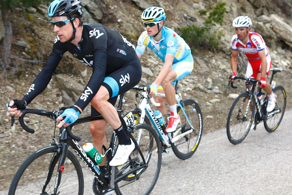 Bradley Wiggins and Jakob Fuglsang, Volta a Catalunya 2013, stage four Bradley Wiggins and Jakob Fuglsang, Volta a Catalunya 2013, stage four