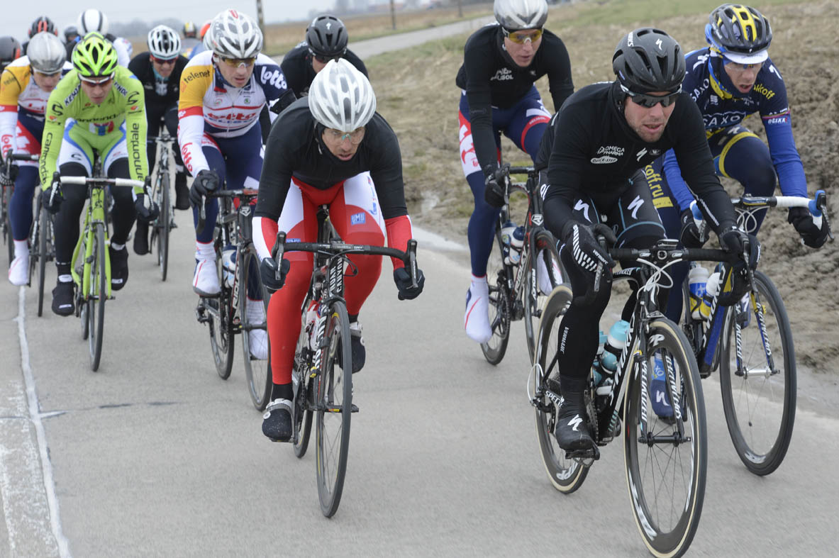 Mark Cavendish leads first escape, Ghent-Wevelgem 2013 Mark Cavendish leads first escape, Ghent-Wevelgem 2013
