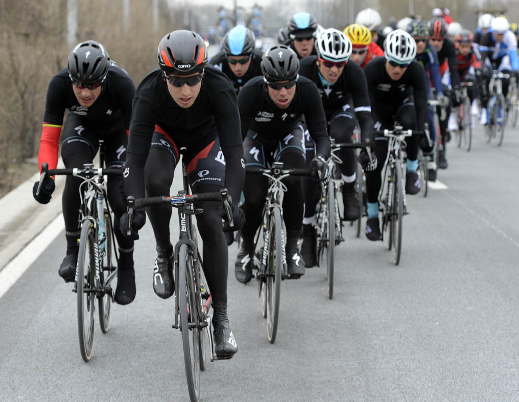 Photo: Taylor Phinney leads escape, Ghent-Wevelgem 2013. 