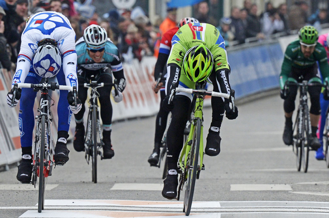 Peter Sagan and Arnaud Demare, Three Days of De Panne 2013, stage one Peter Sagan and Arnaud Demare, Three Days of De Panne 2013, stage one