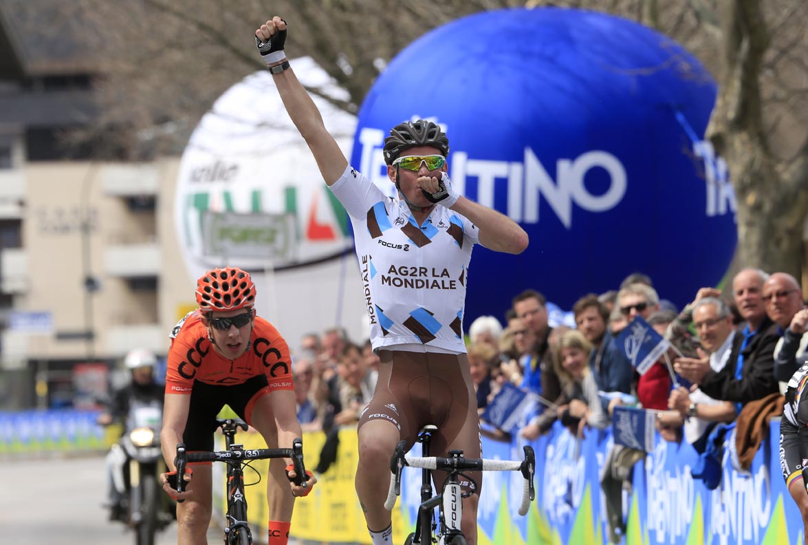 Maxime Bouet wins Giro del Trentino stage 1a 2013 Maxime Bouet wins Giro del Trentino stage 1a 2013