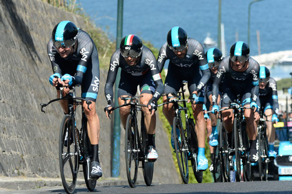 Bradley Wiggins on the front for Sky, Giro d'Italia 2013, stage two TTT Bradley Wiggins on the front for Sky, Giro d'Italia 2013, stage two TTT