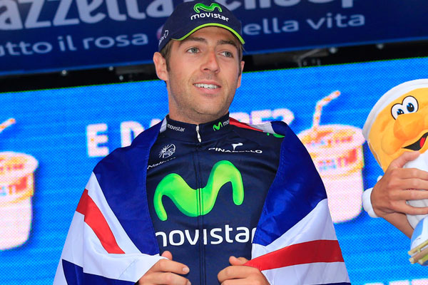 Alex Dowsett on podium, Giro d'Italia 2013 stage 8 TT Alex Dowsett on podium, Giro d'Italia 2013 stage 8 TT