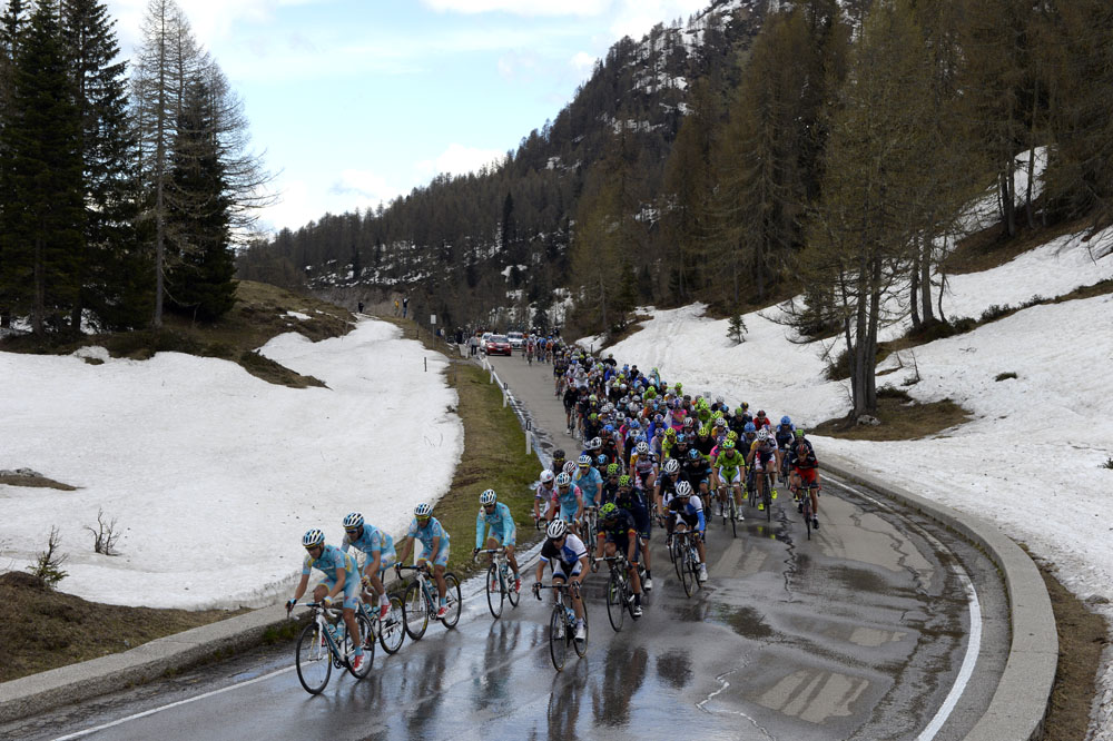 Photo: Snow at the Giro d'Italia. 