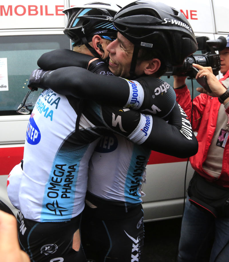 Mark Cavendish celebrates the stage win, Giro d'Italia 2013, stage 12 Mark Cavendish celebrates the stage win, Giro d'Italia 2013, stage 12