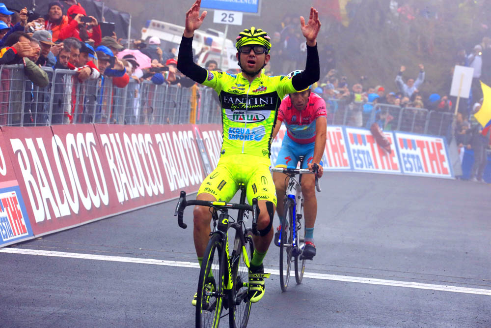 Mauro Santambrogio wins, with Vincenzo Nibali in second, Giro d'Italia 2013, stage 14 Mauro Santambrogio wins, with Vincenzo Nibali in second, Giro d'Italia 2013, stage 14