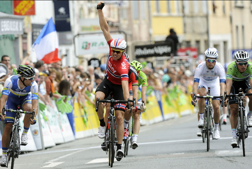 Edvald Boasson Hagen wins, Criterium du Dauphine 2013, stage three Edvald Boasson Hagen wins, Criterium du Dauphine 2013, stage three
