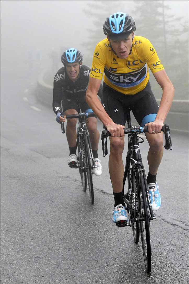 Chris Froome and Richie Porte, Criterium du Dauphine 2013, stage eight Chris Froome and Richie Porte, Criterium du Dauphine 2013, stage eight