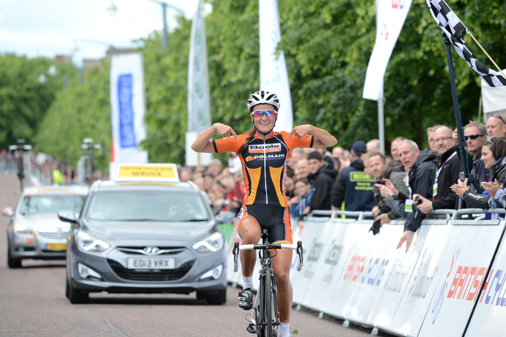 Lizzie Armitstead wins, British road race national champs 2013 Lizzie Armitstead wins, British road race national champs 2013