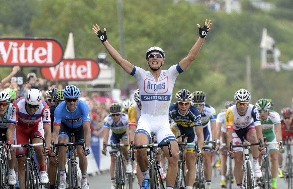 Photo: Marcel Kittel wins, Tour de France 2013 stage one. 