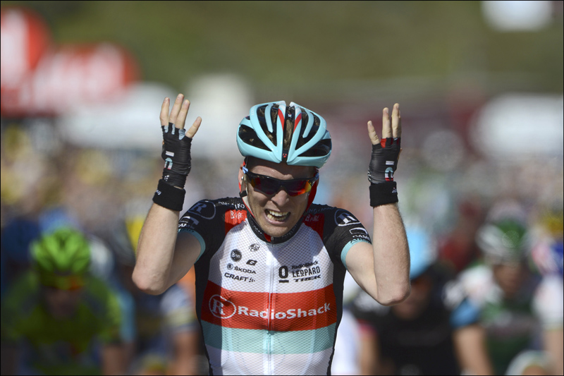 Jan Bakelants wins stage two, Tour de France 2013 Jan Bakelants wins stage two, Tour de France 2013