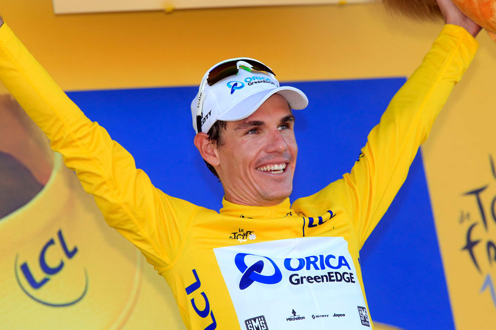 Daryl Impey in race lead, Tour de France 2013, stage six Daryl Impey in race lead, Tour de France 2013, stage six