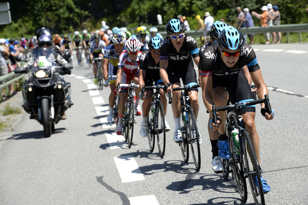 Sky chases for Richie Porte, Tour de France 2013, stage nine Sky chases for Richie Porte, Tour de France 2013, stage nine