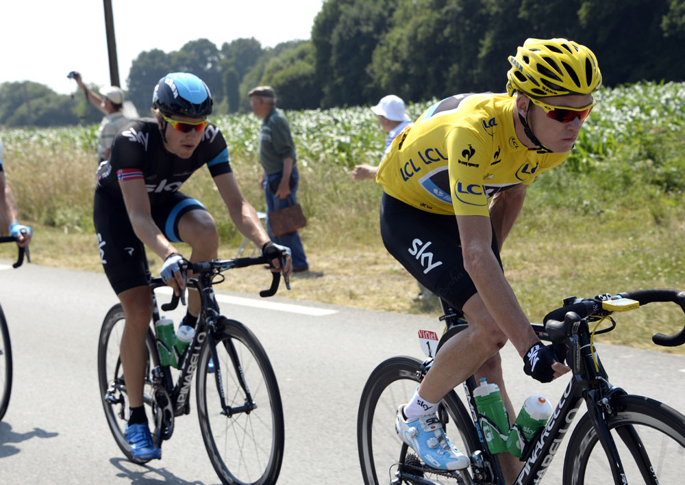 Tour leader Chris Froome, Tour de France 2013, stage ten Tour leader Chris Froome, Tour de France 2013, stage ten