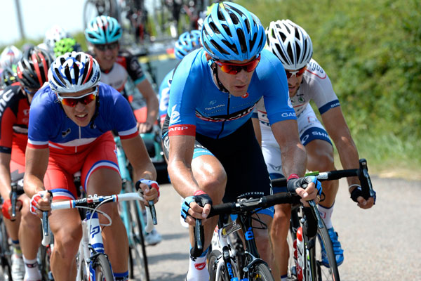 David Millar in escape group, Tour de France 2013, stage 14 David Millar in escape group, Tour de France 2013, stage 14