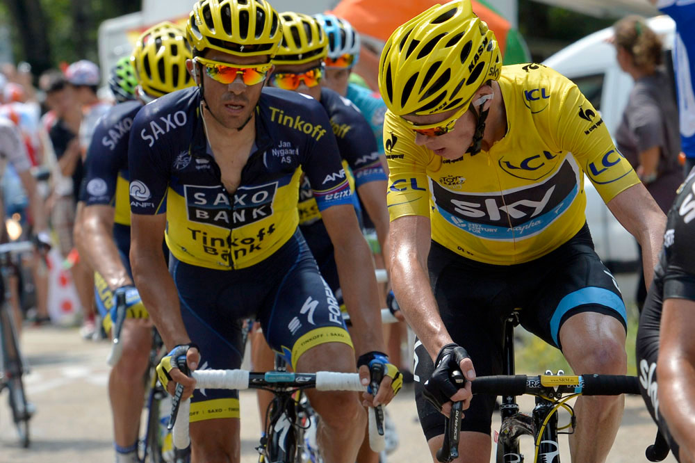 Chris Froome and Alberto Contador, Tour de France 2013, stage 15 Chris Froome and Alberto Contador, Tour de France 2013, stage 15