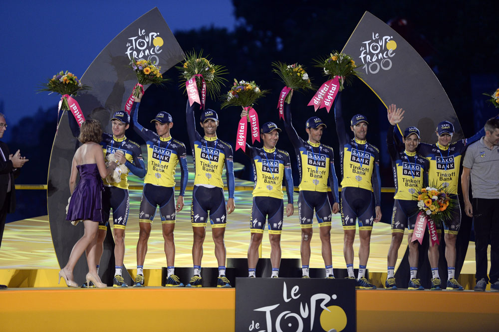 Saxo-Tinkoff team award, Tour de France 2013, stage 21 Saxo-Tinkoff team award, Tour de France 2013, stage 21