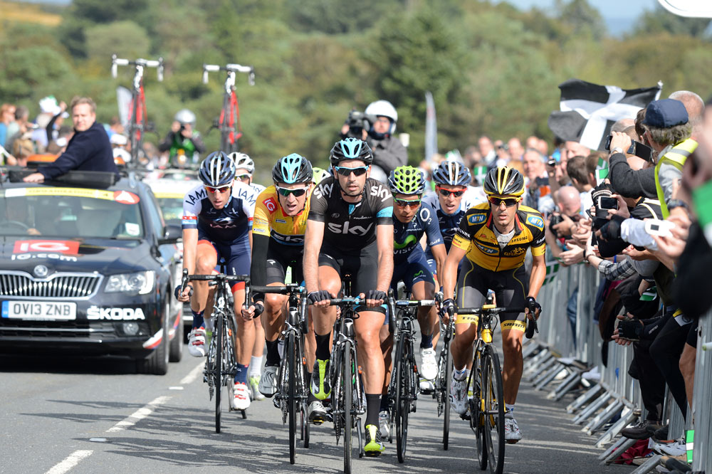 Bradley Wiggins group on Haytor, Tour of Britain 2013, stage six Bradley Wiggins group on Haytor, Tour of Britain 2013, stage six