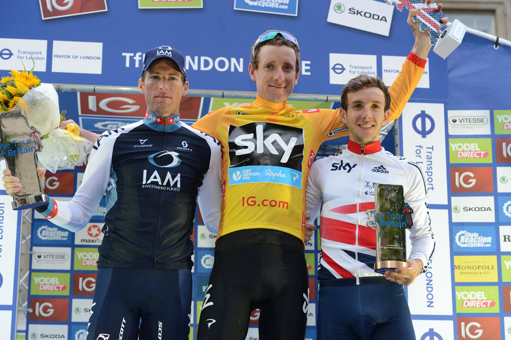 Overall podium, Tour of Britain 2013, stage eight Overall podium, Tour of Britain 2013, stage eight