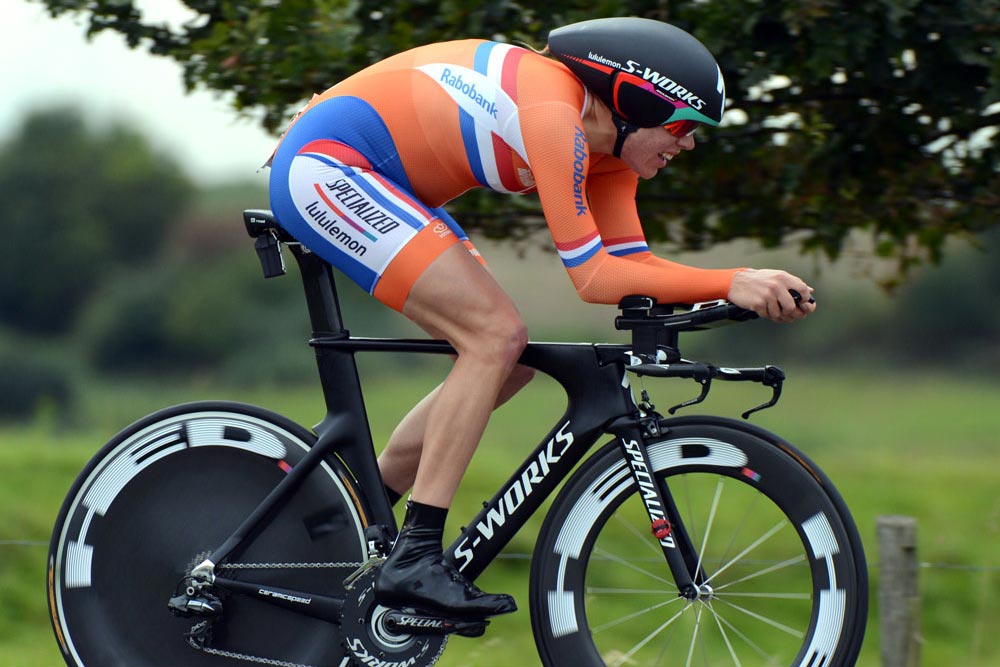 Photo: The ITTs kick off at 14:30 CEST (that's 1:30pm UK time)- Ellen van Dijk in the 2012 Worlds time trial. (cyclingweekly.co.uk)