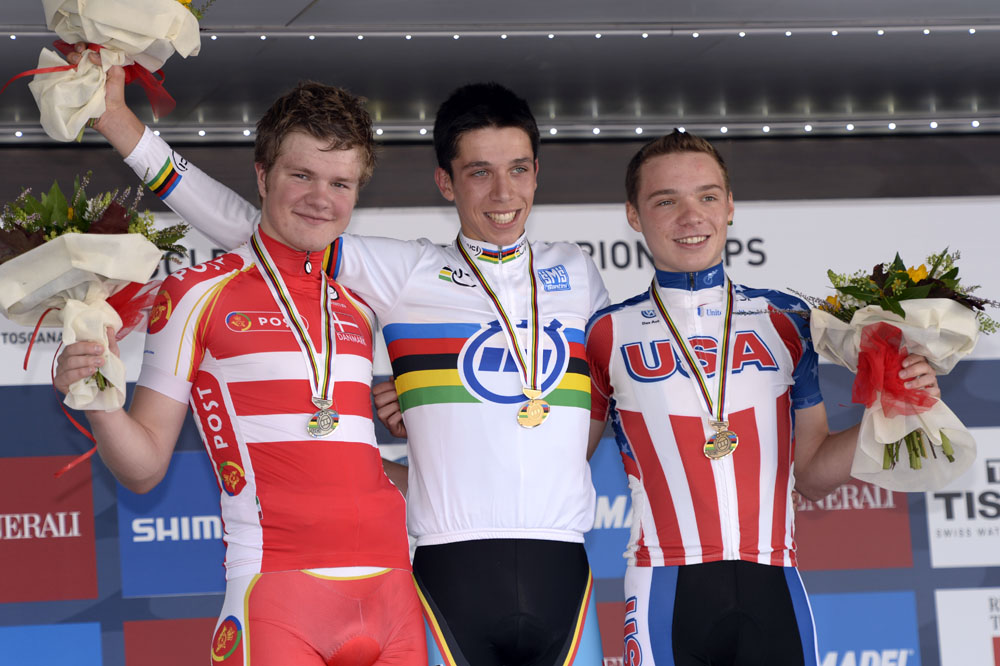 Podium, Junior men time trial, Road World Championships 2013 Podium, Junior men time trial, Road World Championships 2013