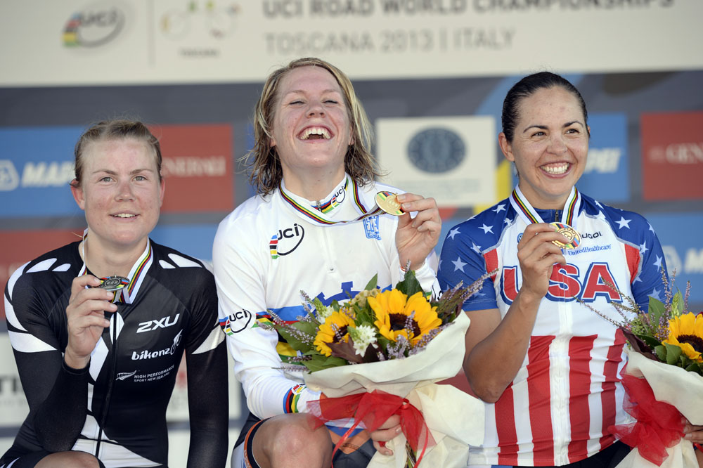 Villumsen, Van Dijk and Small, Women's time trial, Road World Championships 2013 Villumsen, Van Dijk and Small, Women's time trial, Road World Championships 2013