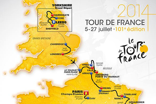 Tour de France 2014 map