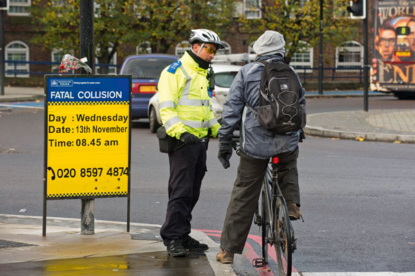 Police, commuter, cyclist, bow Police, commuter, cyclist, bow