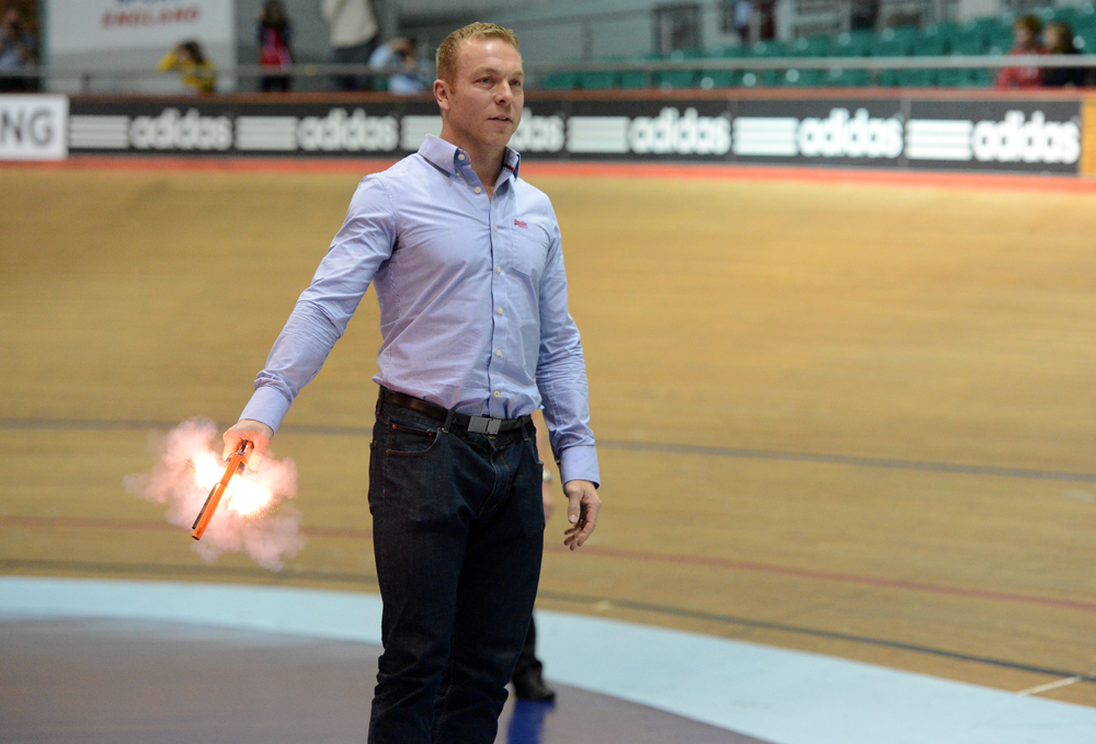 Photo: Chris Hoy starts action, Spadger's 6 Day Night 2013. 